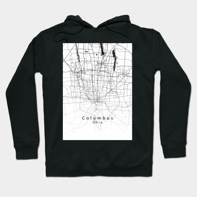 Columbus Ohio City Map Hoodie by Robin-Niemczyk